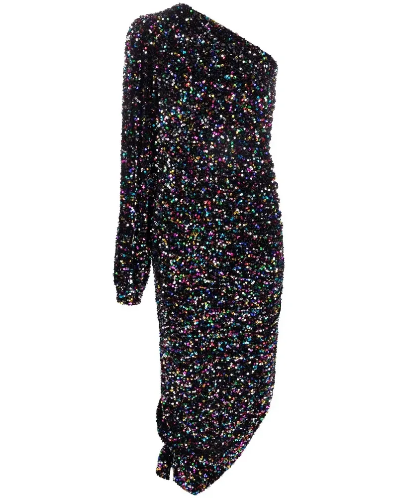 Amen Asymmetrisches Paillettenkleid - Schwarz Schwarz