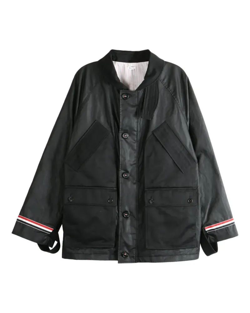 Thom Browne panelled buttoned jacket - Schwarz Schwarz