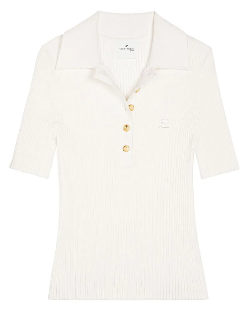 Courrèges Signature Poloshirt - Weiß Weiß