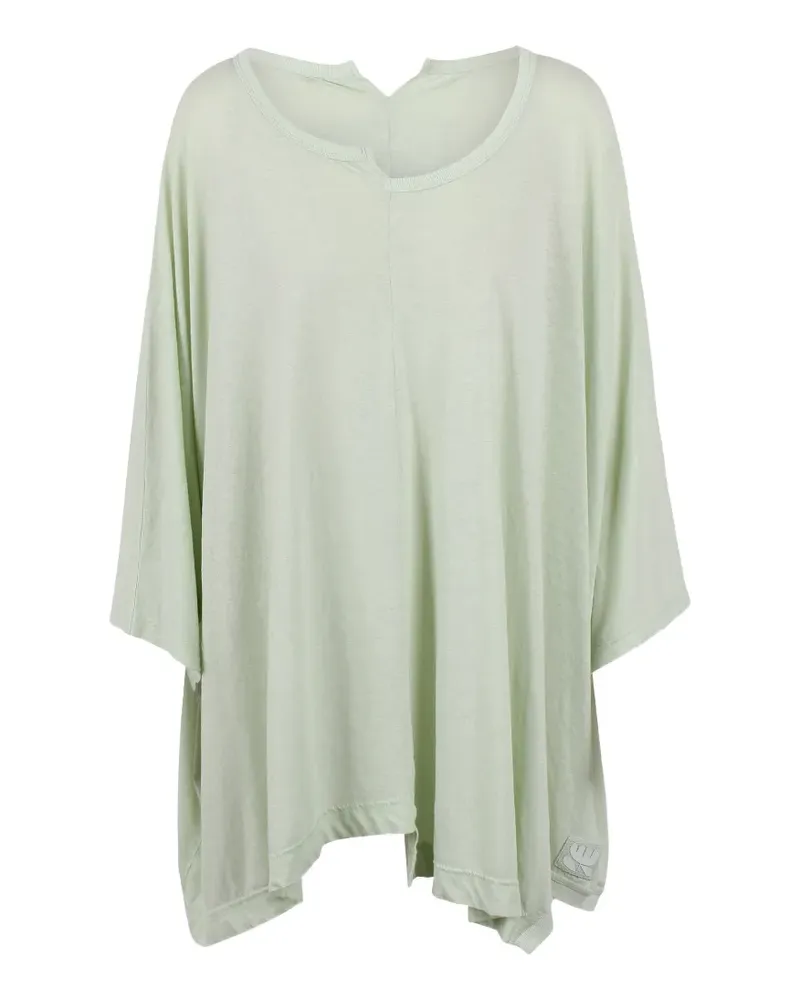 Black Label oversized notched-neck T-shirt - Grün Grün