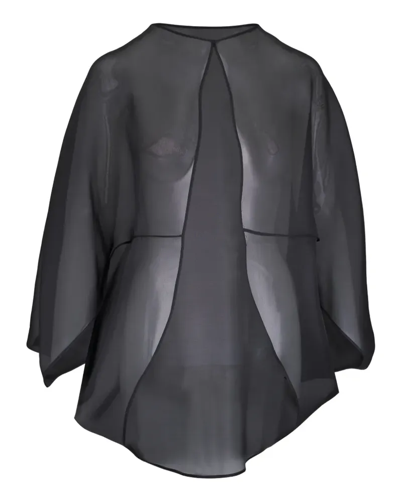 Peter Cohen silk cape - Schwarz Schwarz