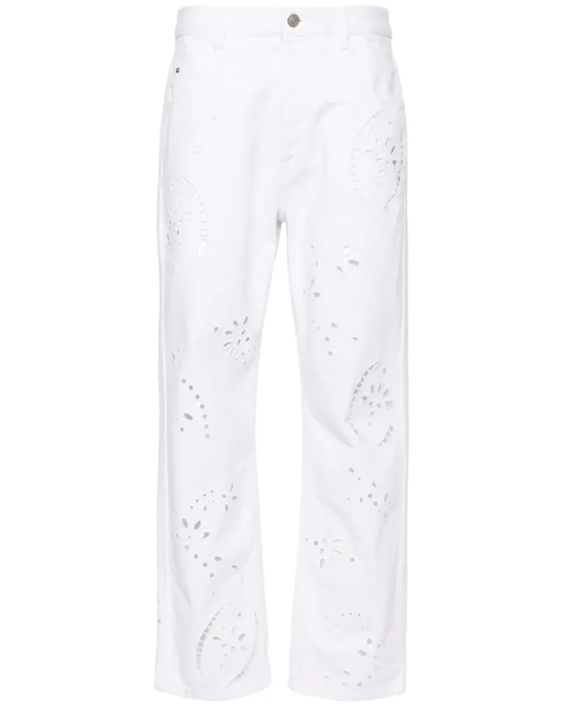 Isabel Marant Irina Straight-Leg-Jeans mit hohem Bund - Weiß Weiß