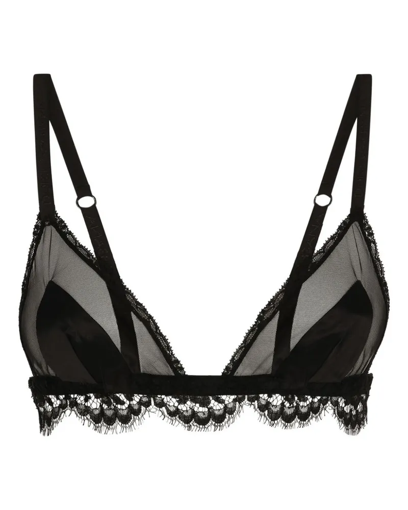 Dolce & Gabbana Transparenter BH mit Spitzendetail - Schwarz Schwarz