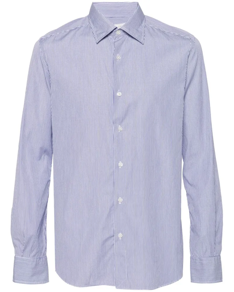 Glanshirt Gestreiftes Hemd - Blau Blau