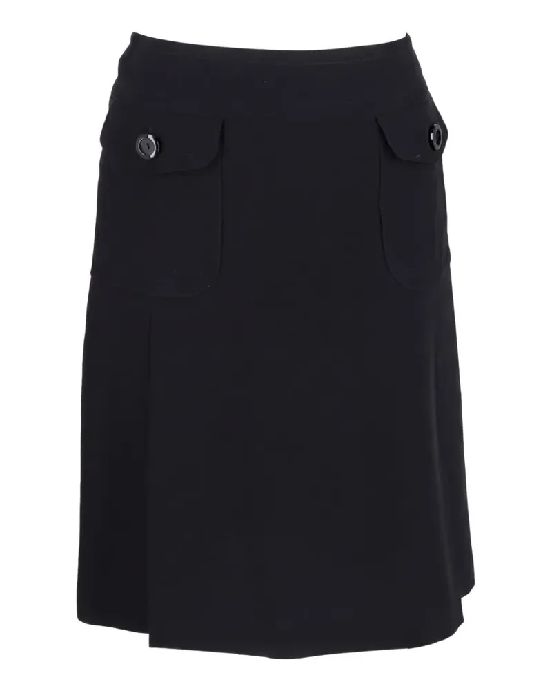 Max Mara Minirock mit Pattentaschen - Schwarz Schwarz