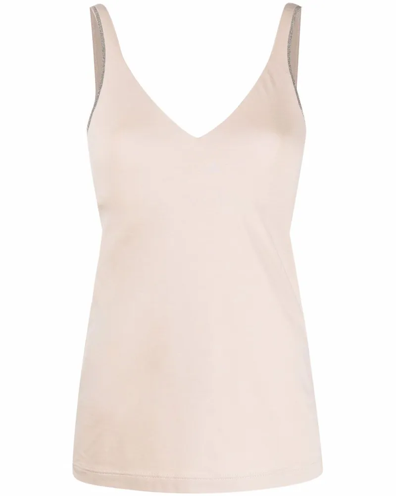 Brunello Cucinelli Tanktop mit V-Ausschnitt - Nude Nude