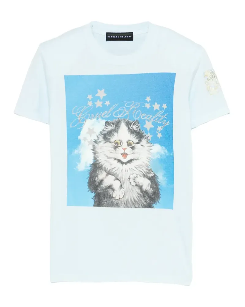 Barbara Bologna T-Shirt mit Katzen-Print - Blau Blau