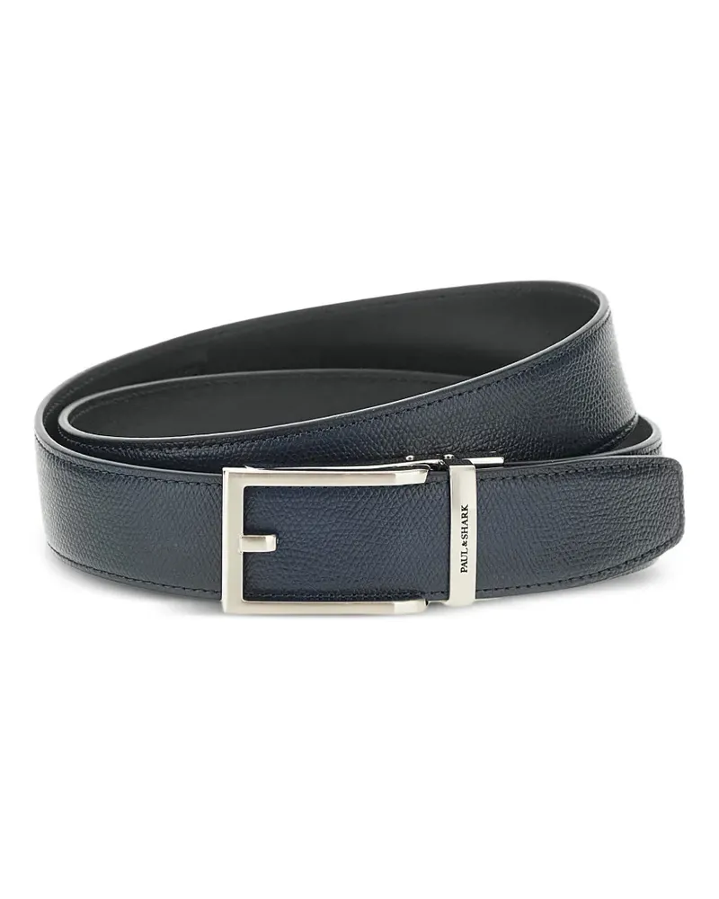 Paul & Shark Gürtel aus gekörntem Leder - Blau Blau