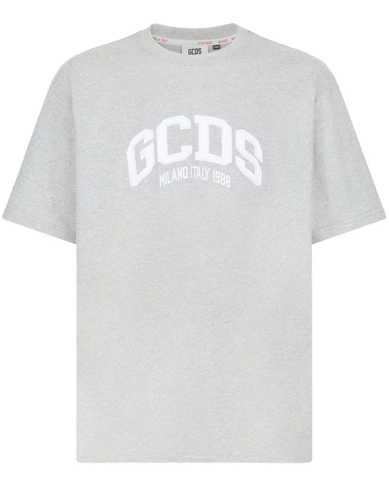 GCDS Oversized-T-Shirt mit Logo - Grau Grau