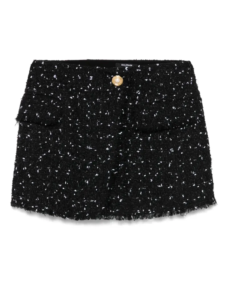 Balmain Minirock aus Tweed - Schwarz Schwarz