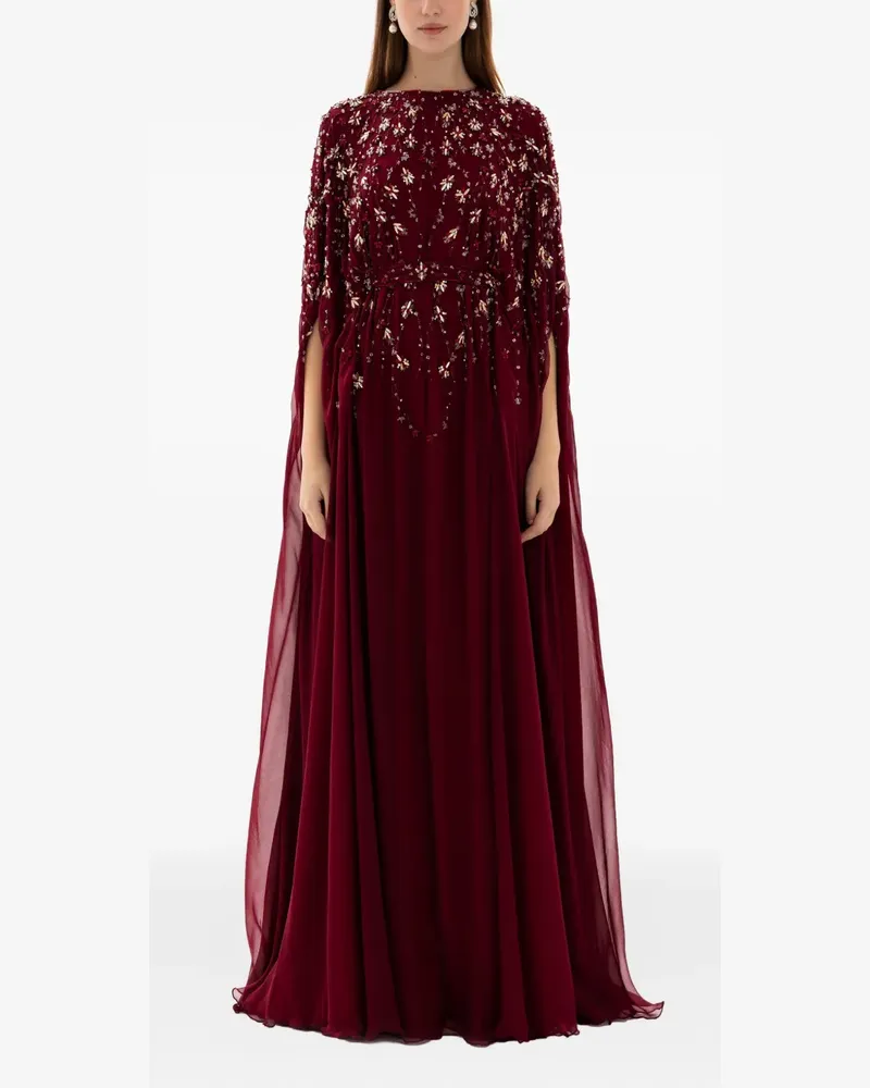 Dina Melwani beaded cape dress - Rot Rot
