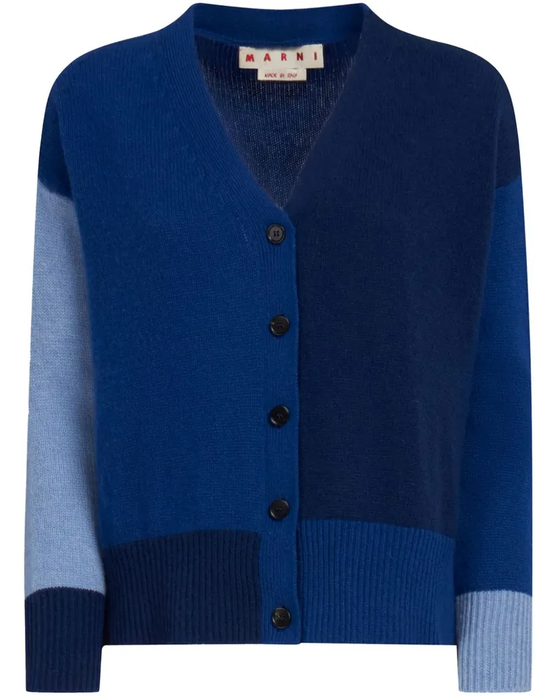 Marni Cardigan in Colour-Block-Optik - Blau Blau