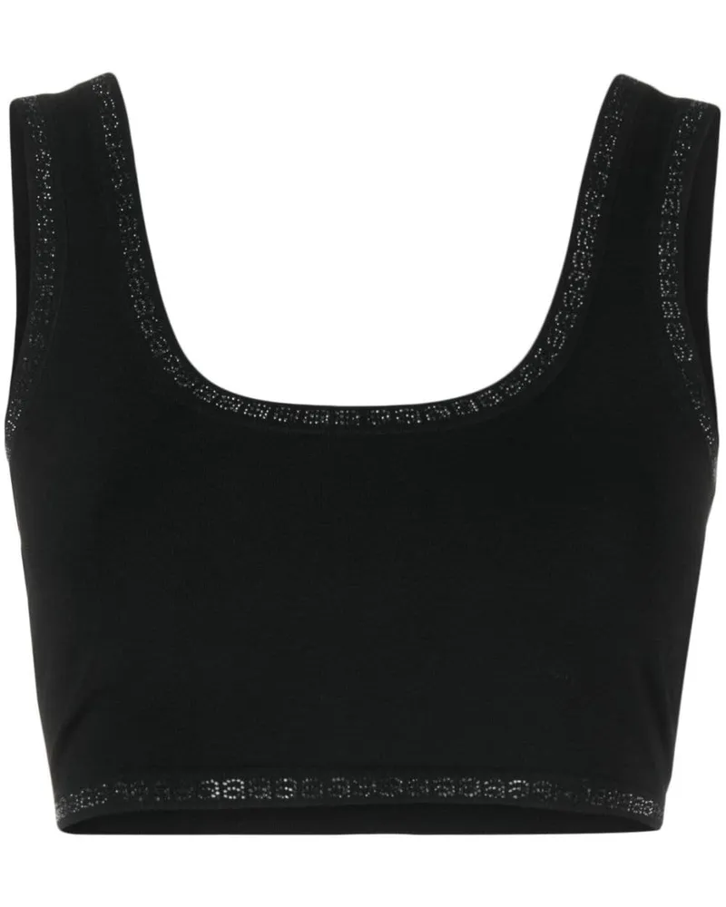 Alexander Wang Cropped-Top mit Strassborten - Schwarz Schwarz