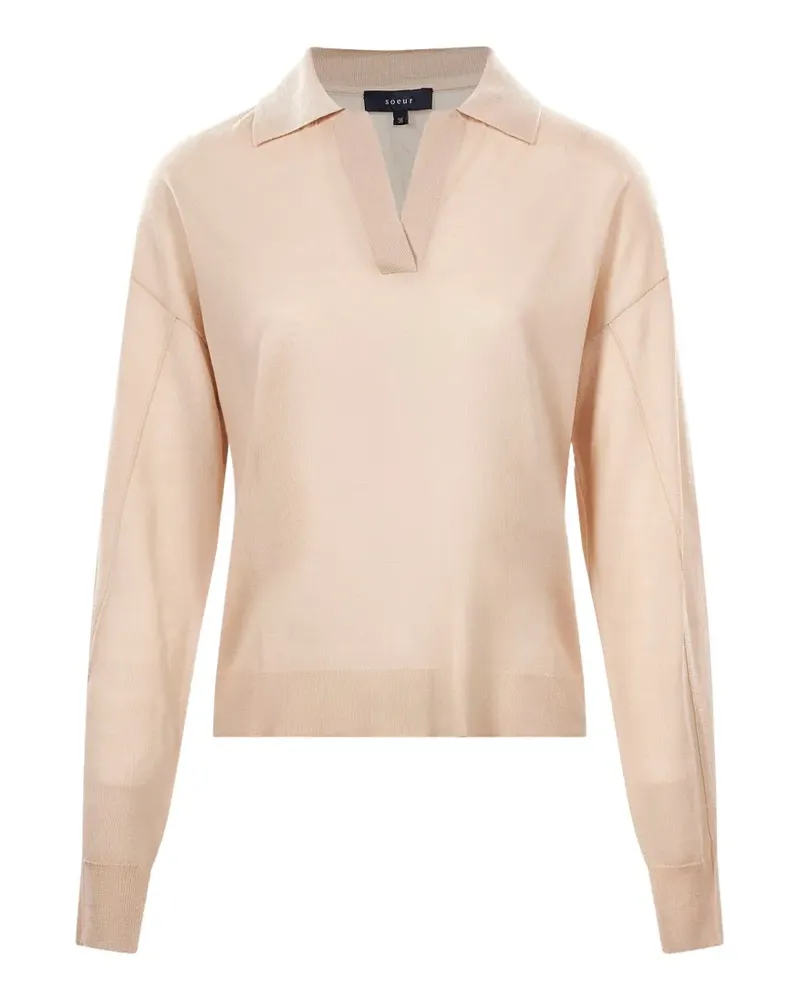 Soeur long-sleeve polo sweater - Nude Nude