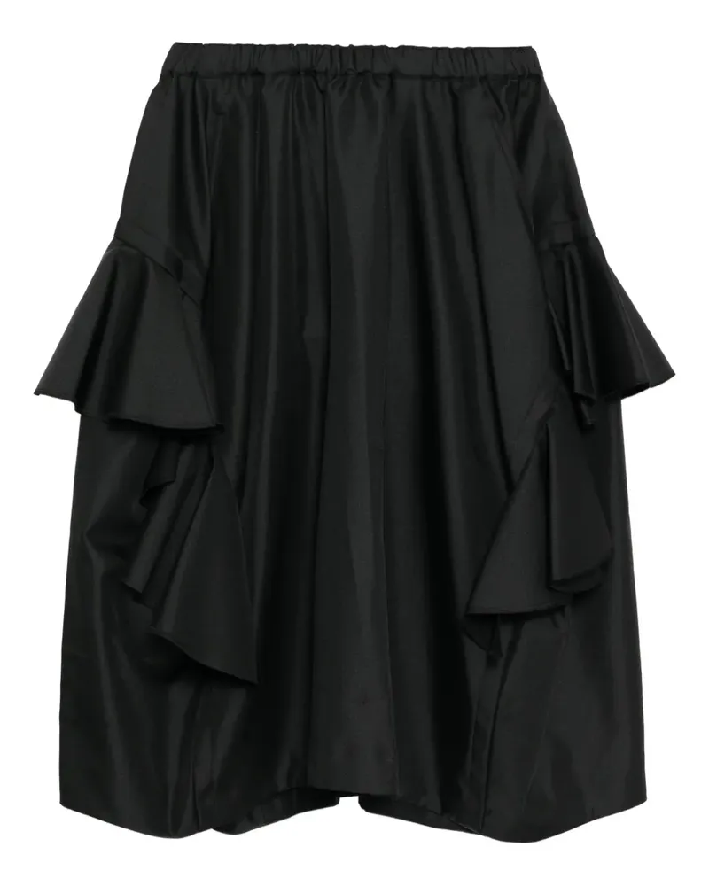 Comme des Garçons Midirock mit Rüschen - Schwarz Schwarz