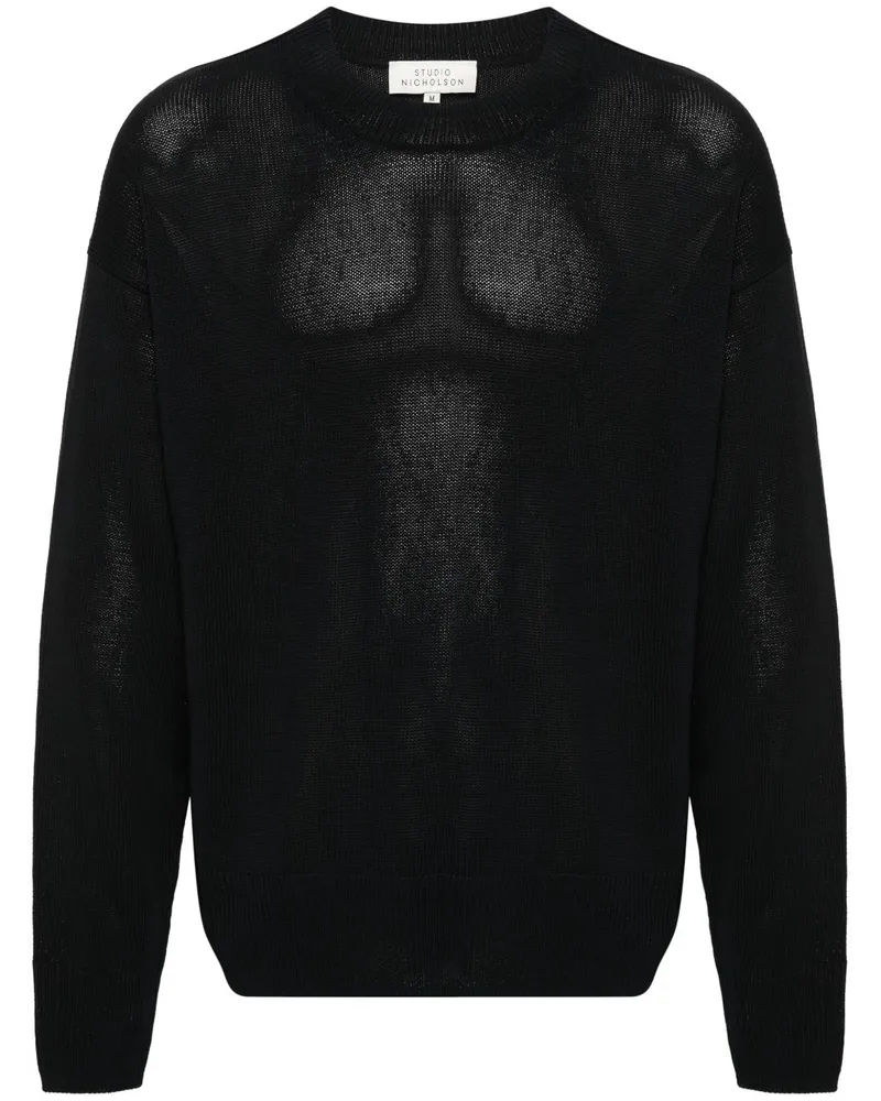Studio Nicholson Fein gestrickter Pullover - Blau Blau
