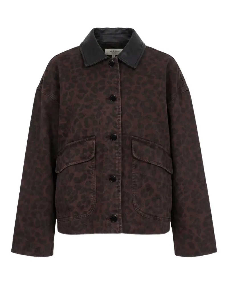 Rag & Bone leopard-print collar jacket - Braun Braun