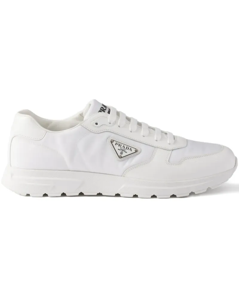 Prada Prax Sneakers mit emailliertem Triangel-Logo - Weiß Weiß