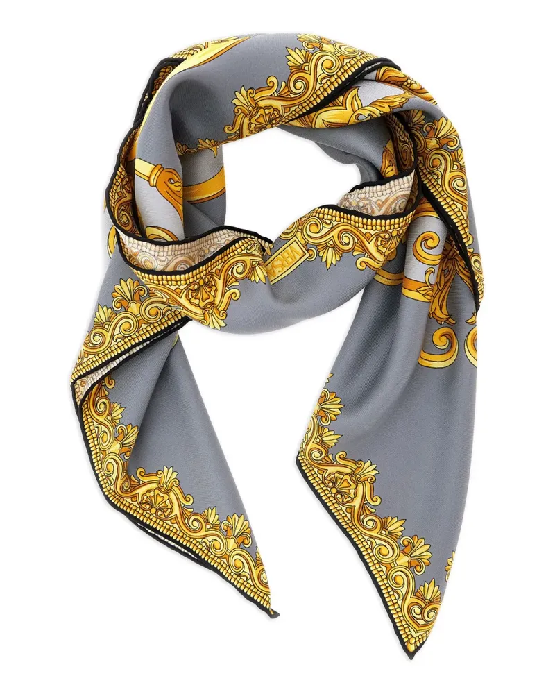 Versace Seidenschal mit Barock-Geparden - Gelb Gelb