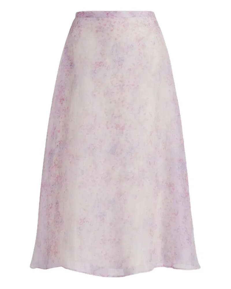 Alberta Ferretti floral midi skirt - Violett Violett