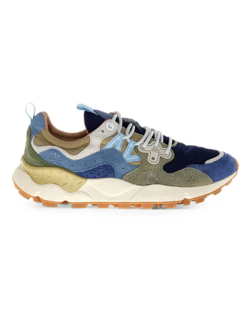 Flower MOUNTAIN Yamano 3 panelled suede low-top sneakers - Blau Blau