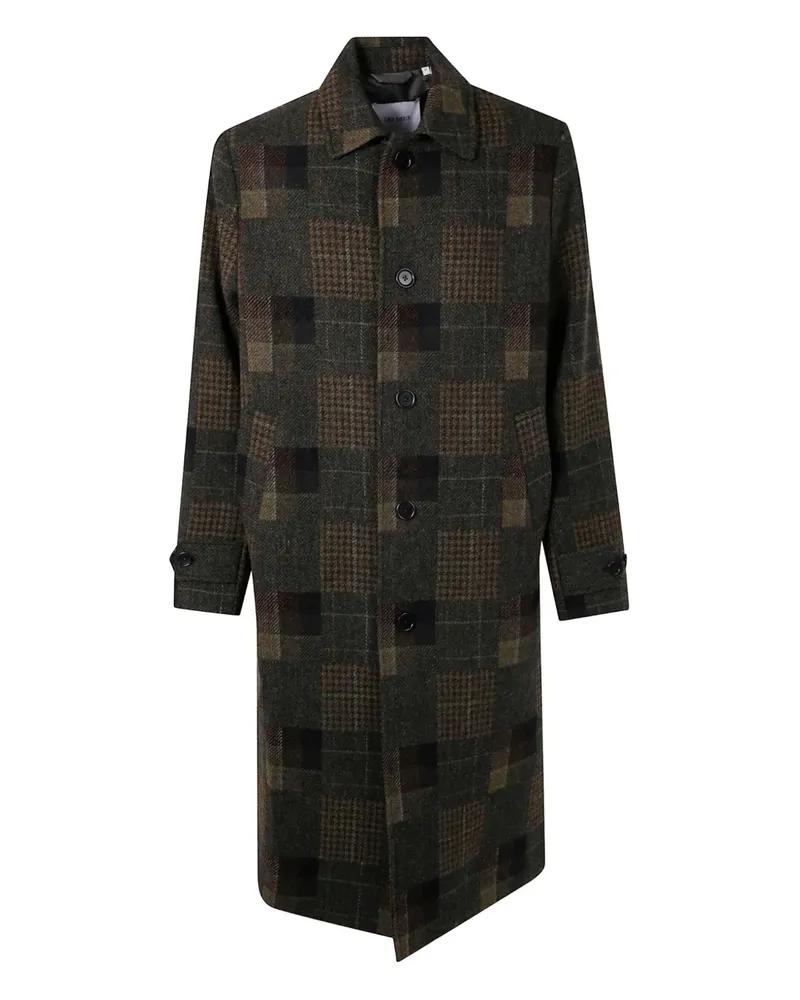 LES DEUX checked wool coat - Schwarz Schwarz