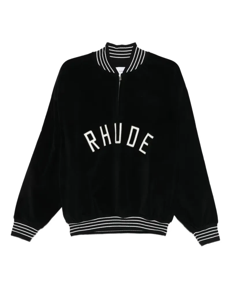 RHUDE velour quarter-zip sweatshirt - Schwarz Schwarz