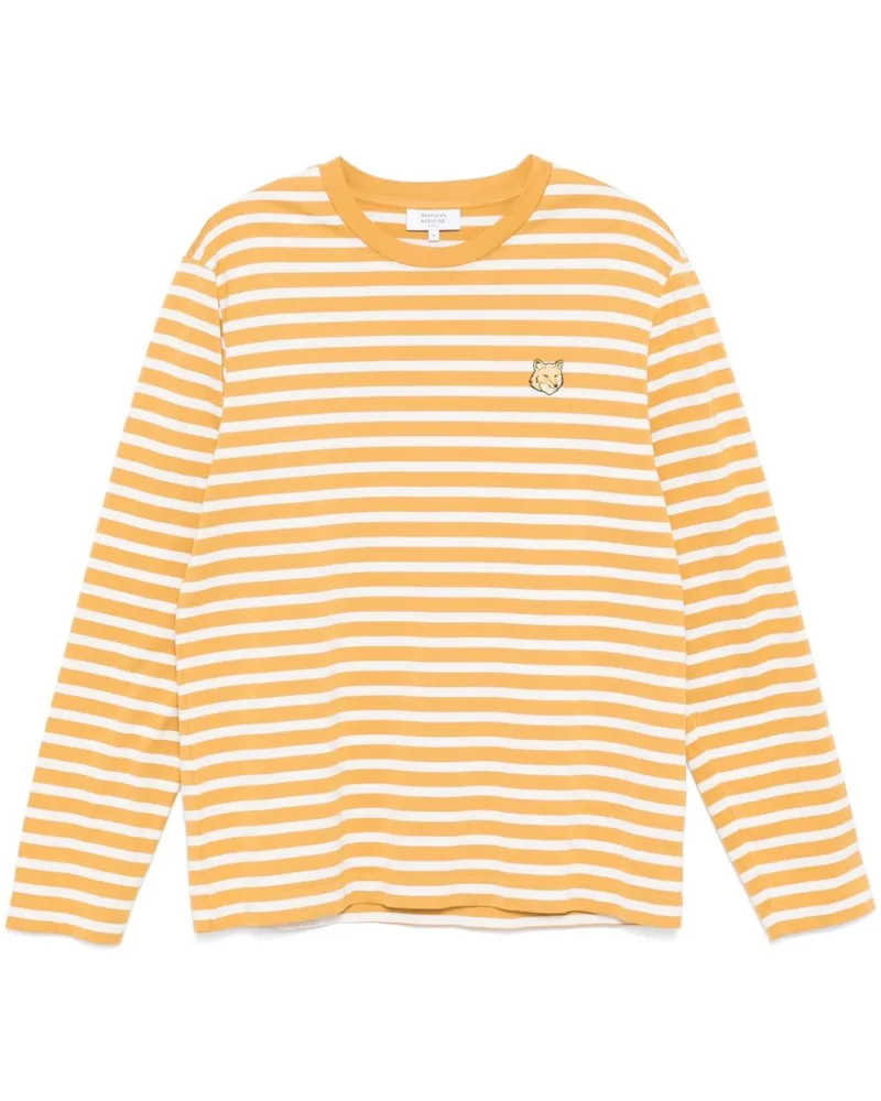 Kitsuné T-Shirt mit Bold Fox Head-Patch - Gelb Gelb