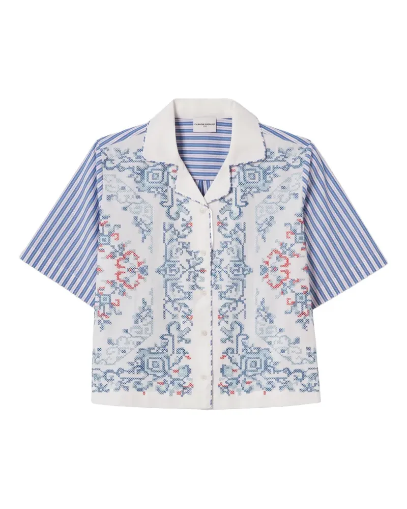 Claudie Pierlot Gestreiftes Hemd - Weiß Weiß