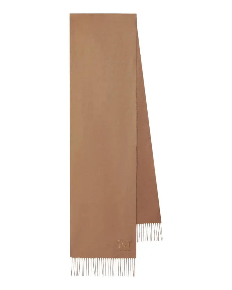 Max Mara Wsdalia Schal mit Fransen und Logo-Stickerei - Nude Nude