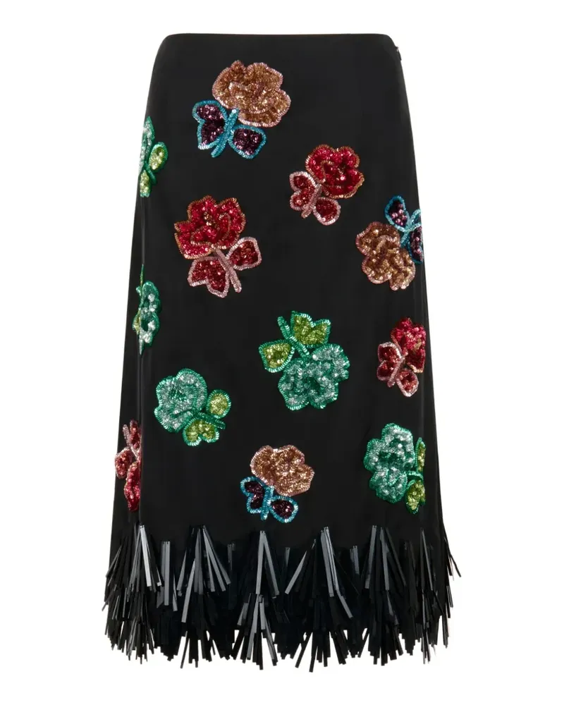 Marni Paillettenrock mit Fransen - Schwarz Schwarz