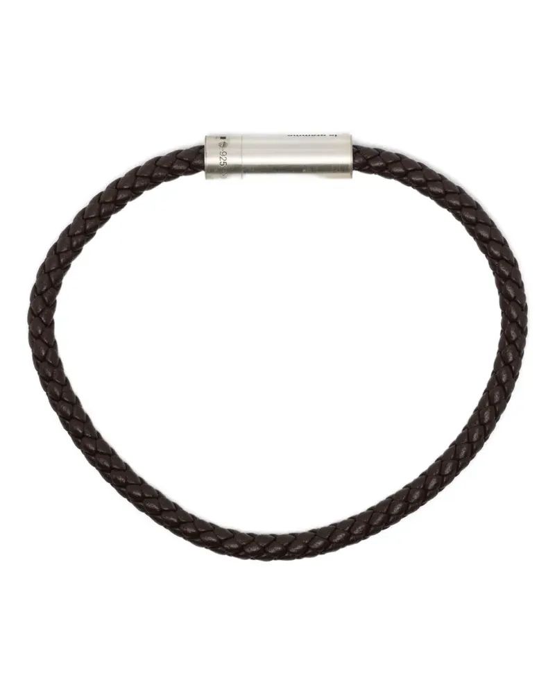 Le Gramme 7G cable leather bracelet - Silber Silber