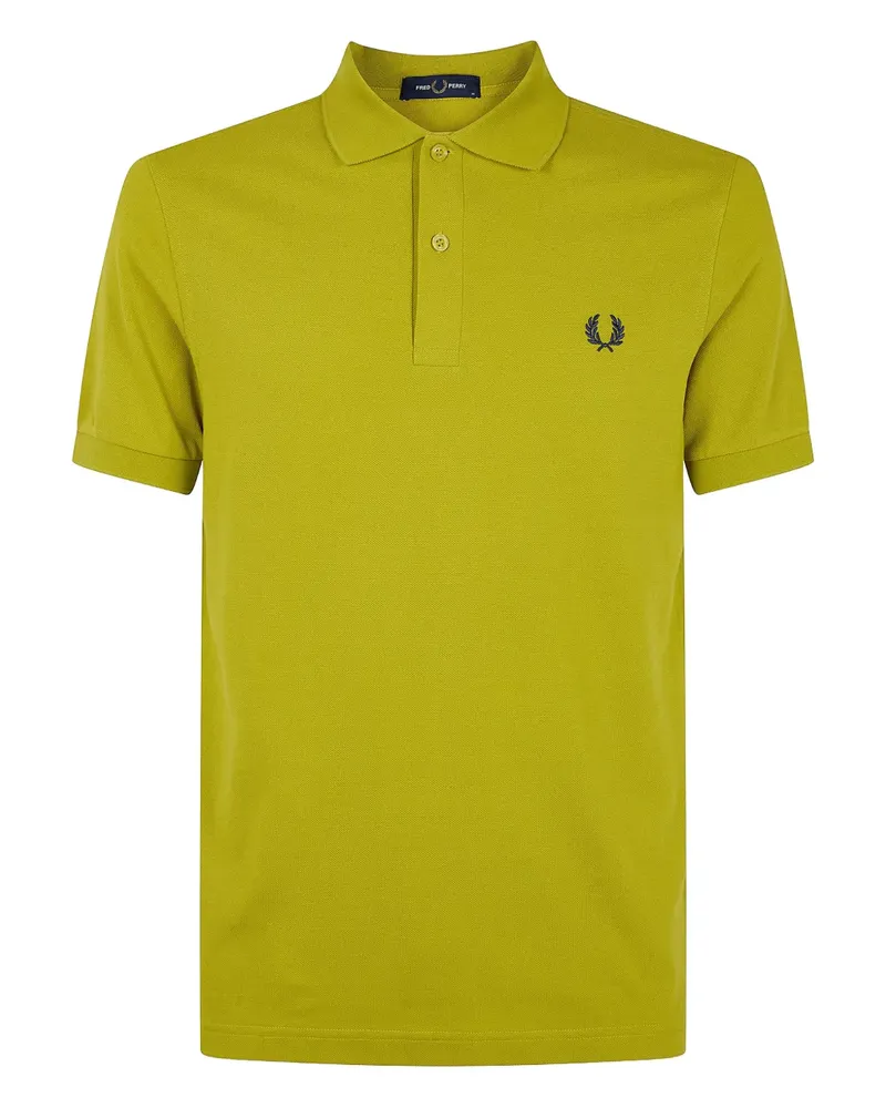 Fred Perry logo-embroidered polo shirt - Gelb Gelb