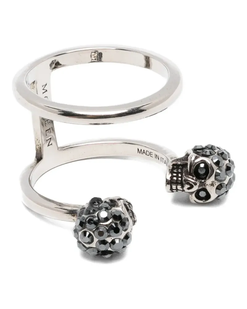 Alexander McQueen Ring mit Totenkopfverzierung - Silber Silber