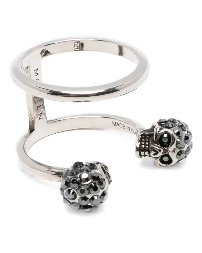 Alexander McQueen Ring mit Totenkopfverzierung - Silber Silber