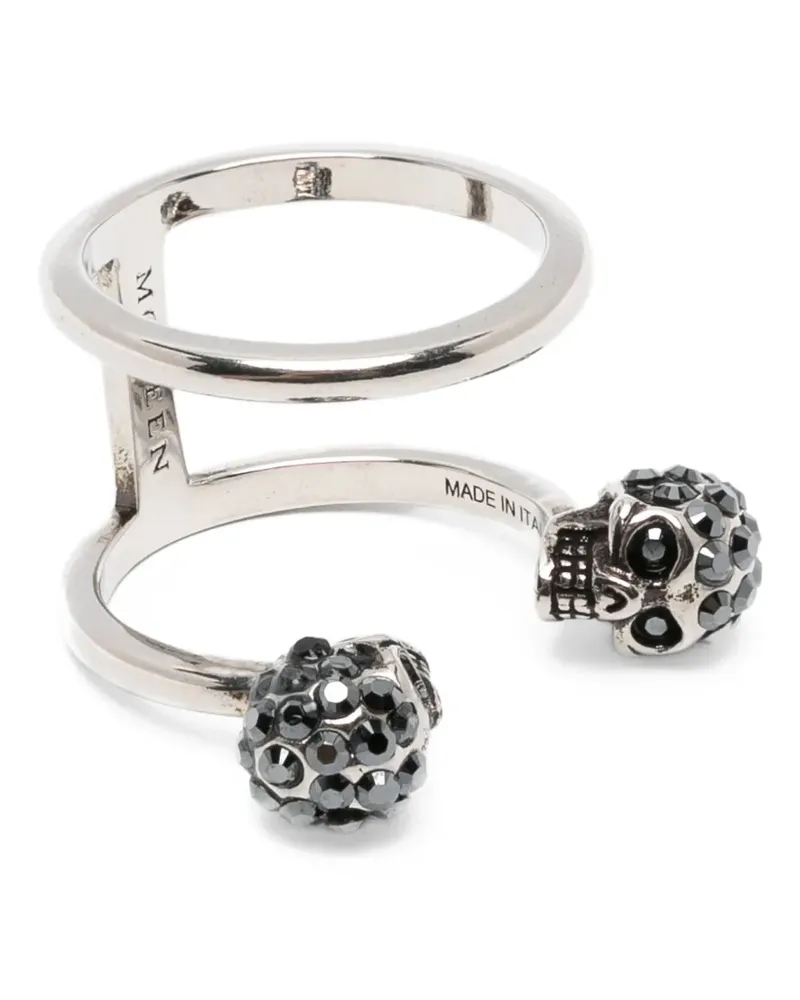 Alexander McQueen Ring mit Totenkopfverzierung - Silber Silber