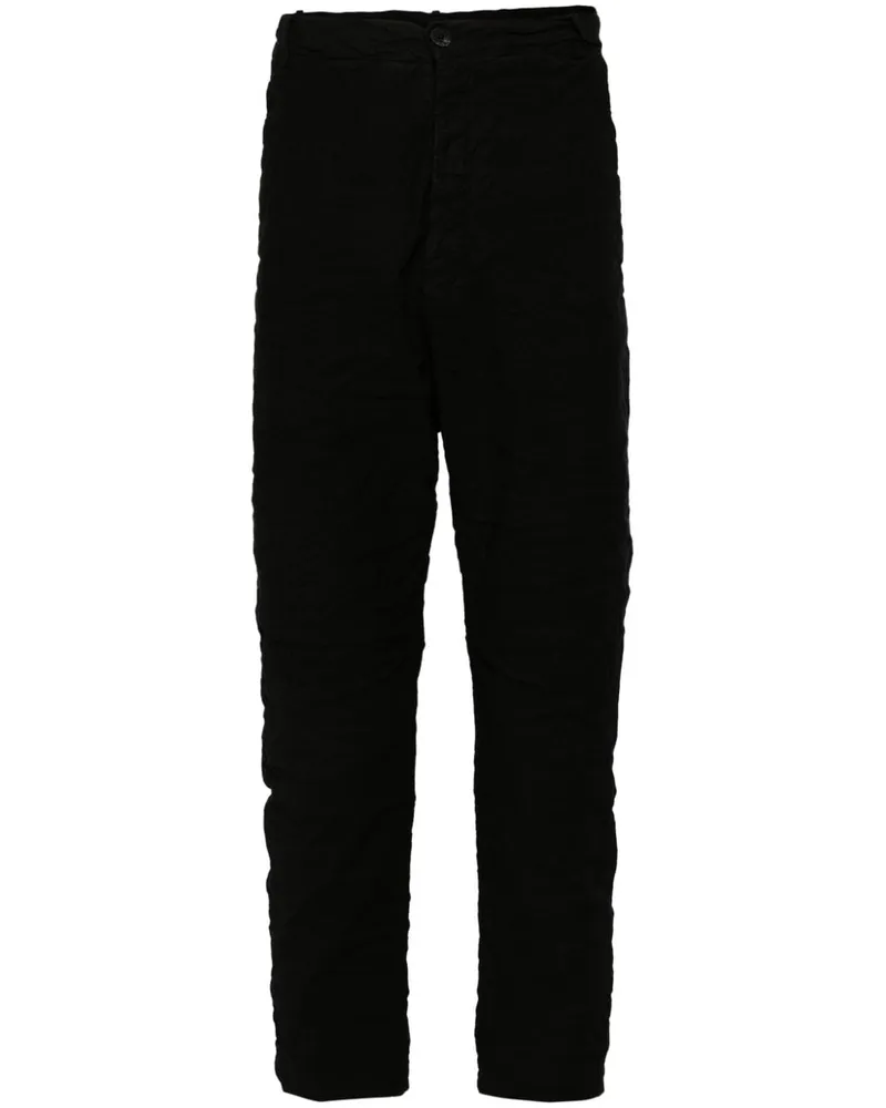 Poème Bohèmien Schmale Hose mit Knitteroptik - Schwarz Schwarz