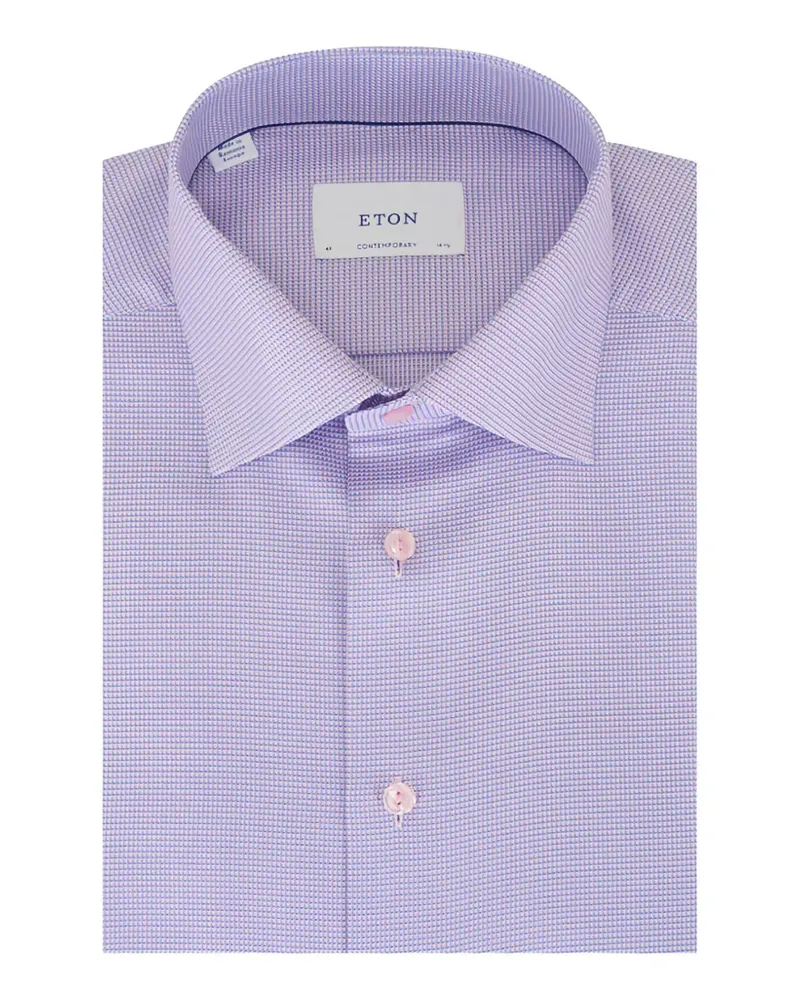Eton micro-pattern shirt - Rosa Rosa