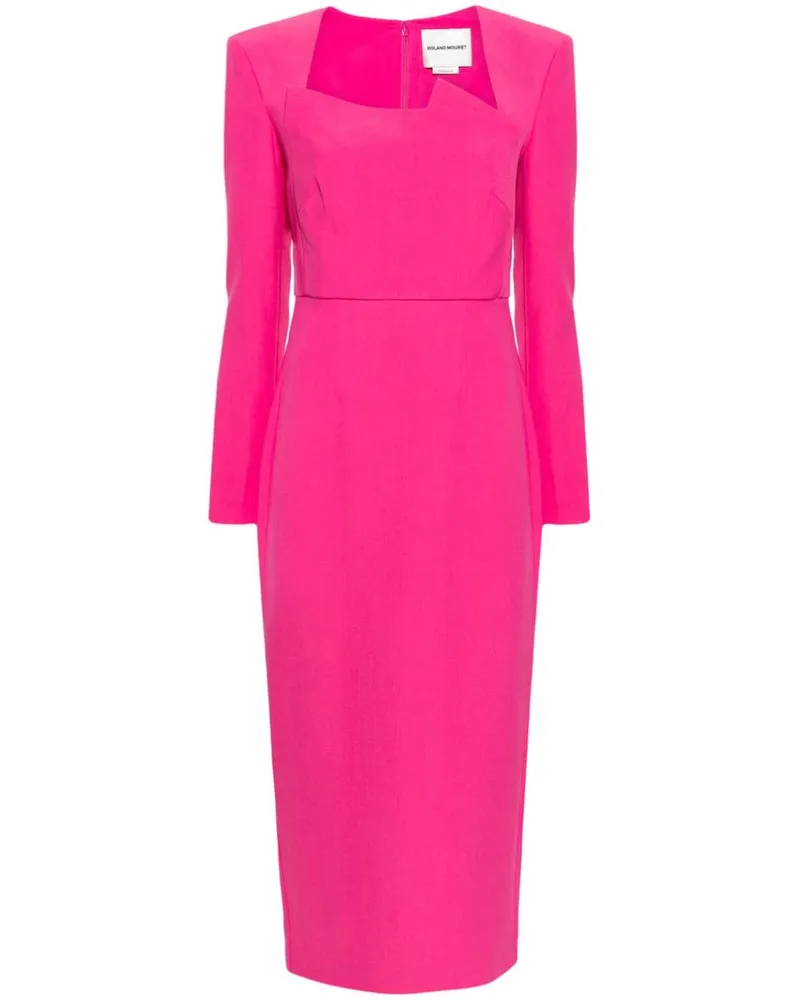 Roland Mouret Midikleid mit langen Ärmeln - Rosa Rosa