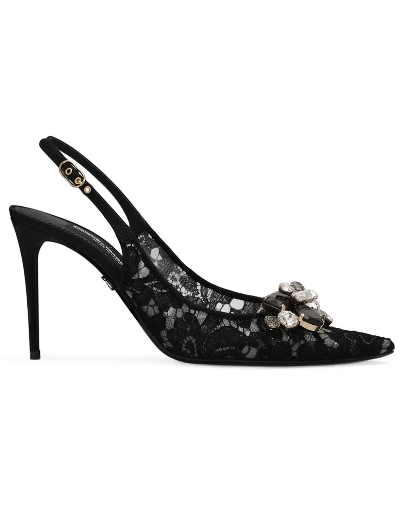 Dolce & Gabbana Slingback-Pumps mit Kristallen - Schwarz Schwarz