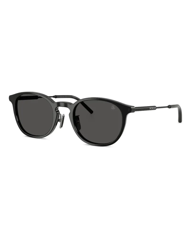 Moncler Sonnenbrille mit rundem Gestell - Schwarz Schwarz