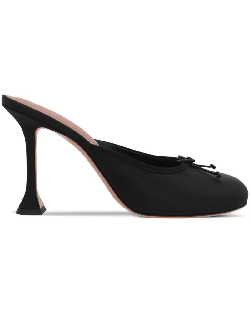 Amina Muaddi Lila Mules 95mm - Schwarz Schwarz