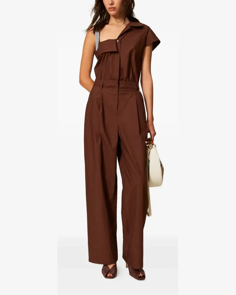 Twin-Set Einschultriger Jumpsuit - Braun Braun