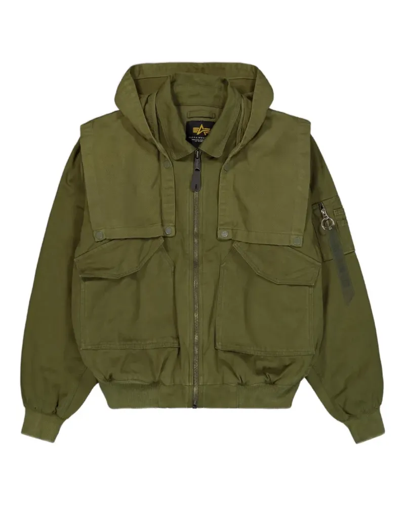 Alpha Industries CWU-45/P D-Tec Bomberjacke mit Kapuze - Grün Grün