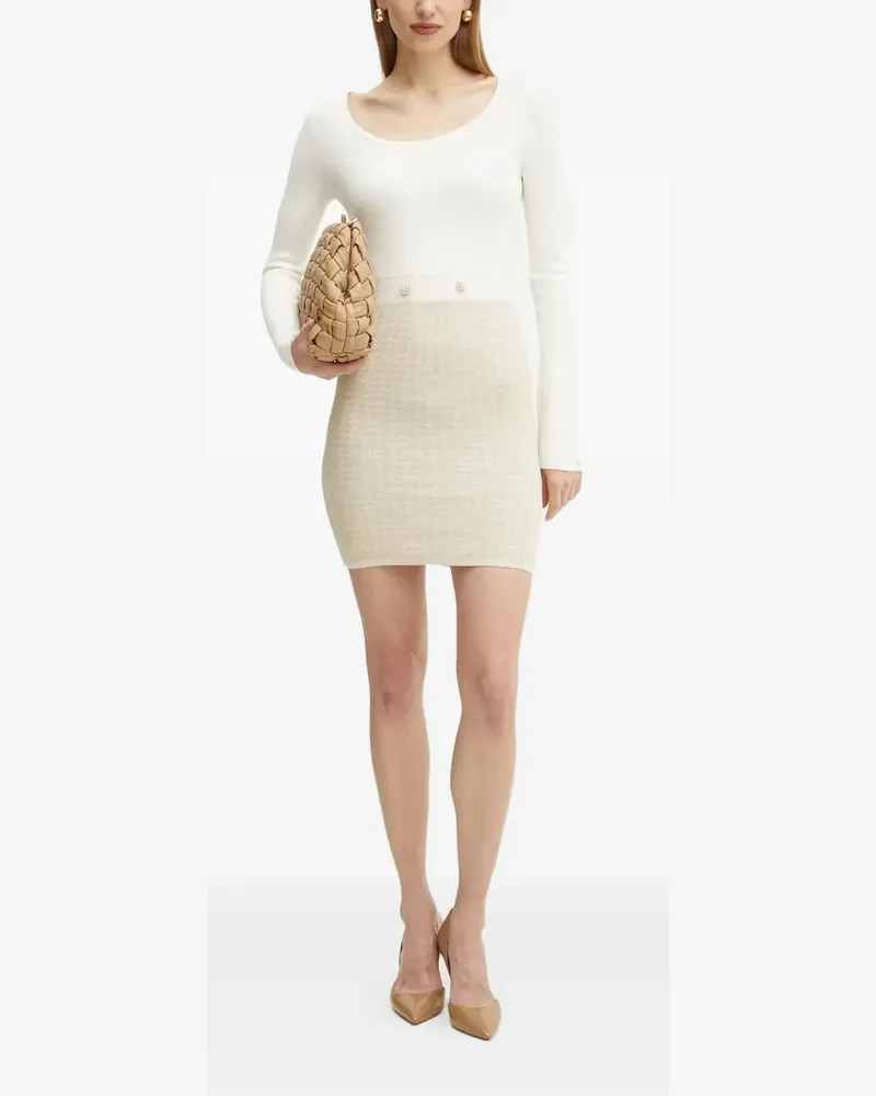 Guess Gestricktes Minikleid mit Perlenknöpfen - Weiß Weiß