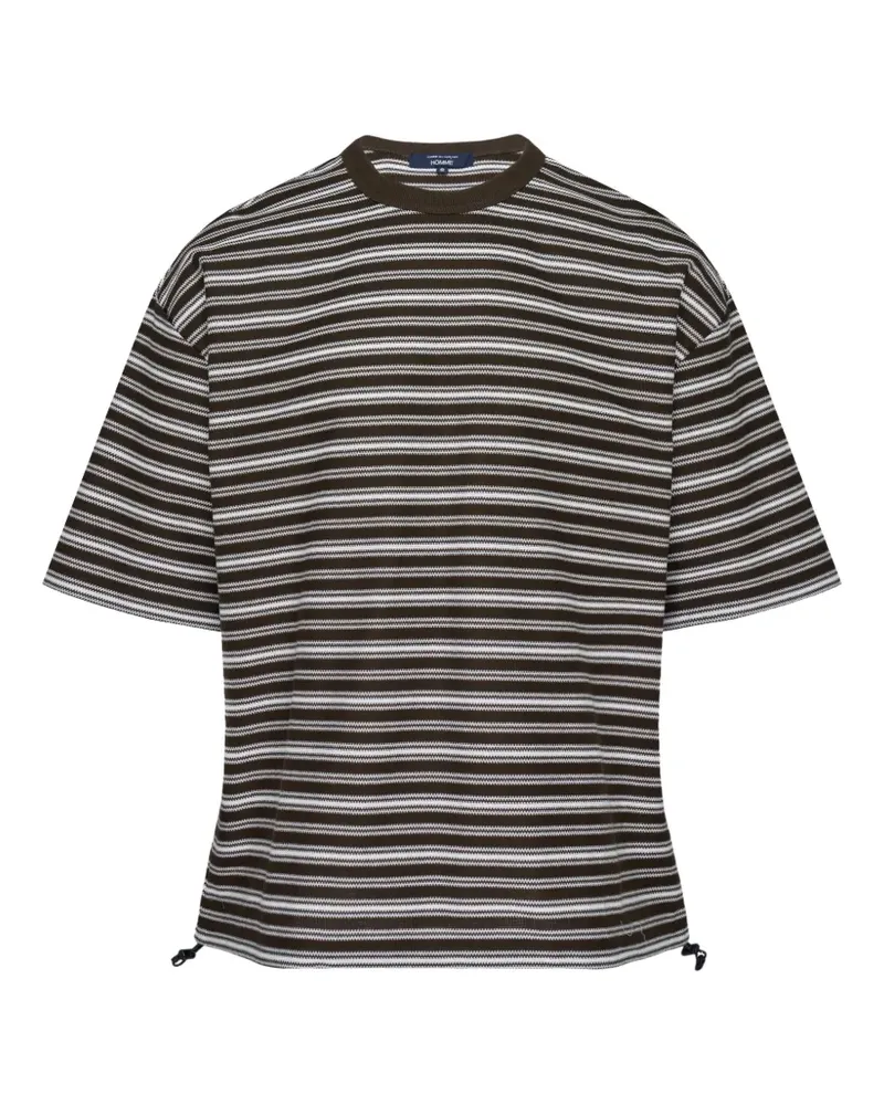 Comme des Garçons Gestreiftes T-Shirt mit Kordelzug - Braun Braun