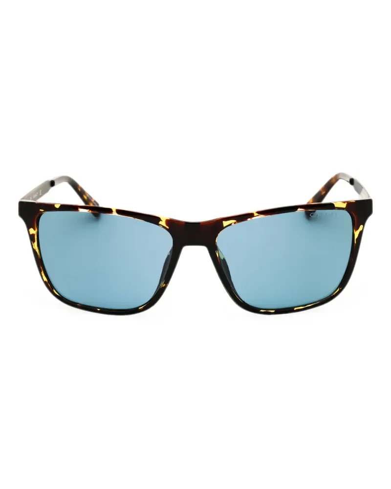 Gant tortoiseshell-effect rectangle-frame sunglasses - Braun Braun