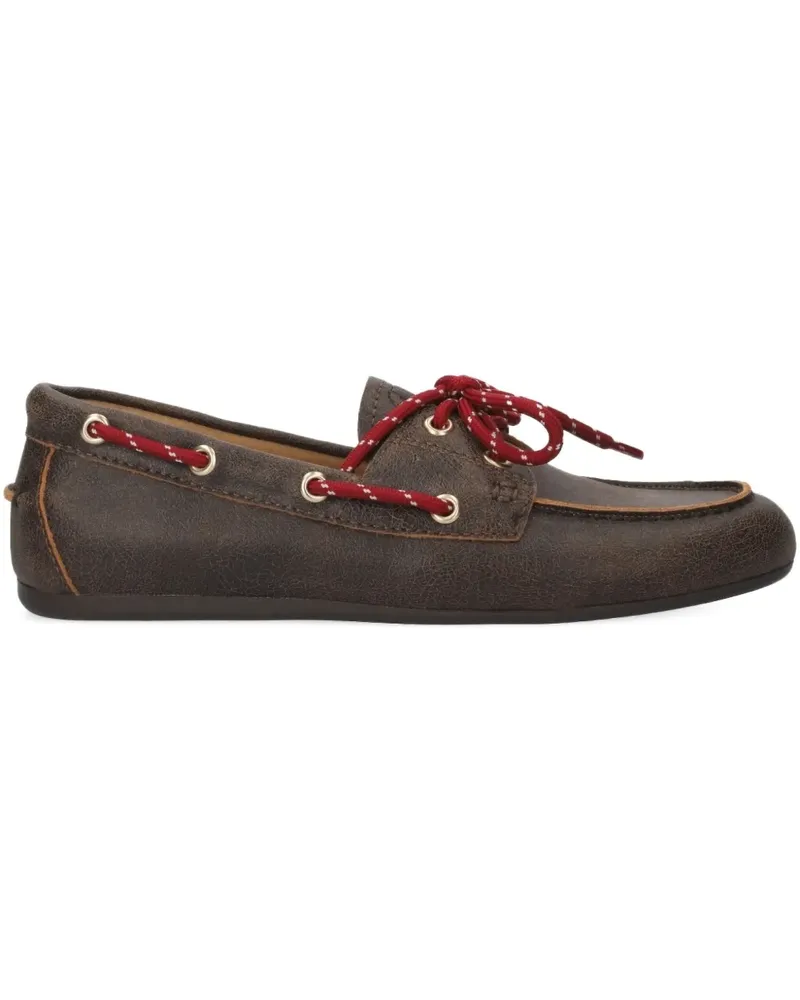 Bibi Lou eyelet lace-up loafers - Braun Braun