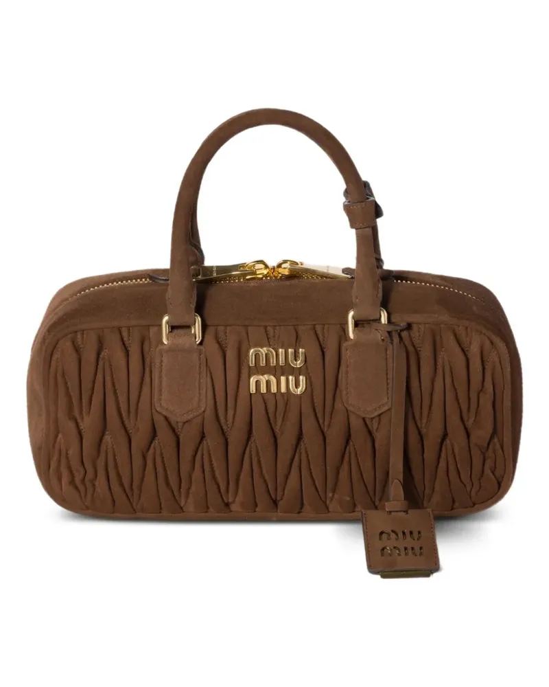 Miu Miu Arcadie Bowlingtasche mit Puffärmeln - Braun Braun
