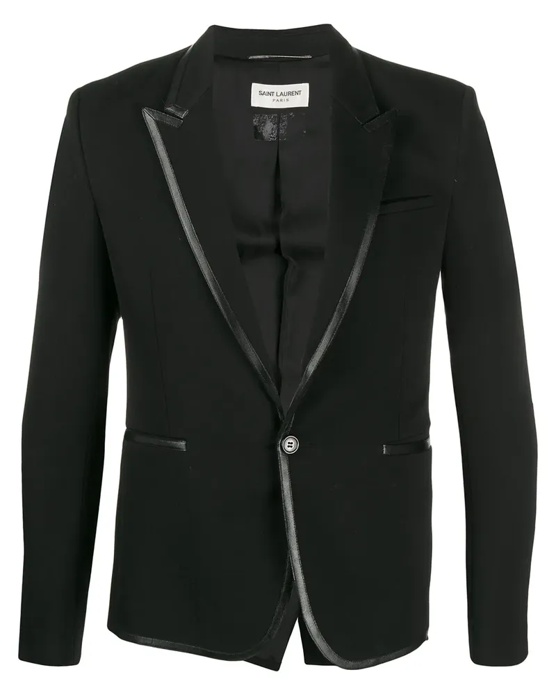 Saint Laurent Sakko mit Kontrastdetails - Schwarz Schwarz